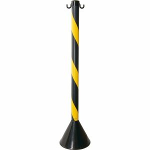 Pedestal Plástico Zebrado Preto e Amarelo Plastcor